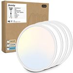 4 Pack 12 Inch LED Flush Mount Ceiling Light Fixtures, Zemty 28W 3200lm LED Ceiling Light, 3000k/4500k/6000K 3 Color Temperatures Selectable Ceiling Light for Bedroom Kitchen Dining Room (White)