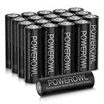 POWEROWL Rechargeable AA Batteries 2800mAh, Wide Temperature Range Battery, Excellent Performance for Solar Garden Lights, Battery String Lights, Outdoor Devices - Recharge Universal (20 Count)