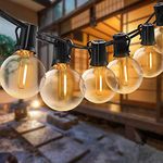 Quntis Outdoor String Lights, Connectable 32FT 30+3 Bulbs Globe Led String Lights, IP65 Waterproof Outdoor Patio String Lights for Backyard Porch Garden Bistro Gazebo Deck Wedding Party, Warm White