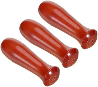 PATIKIL 3.9 Inch Wood File Handle, 3 Pack File Cutting Tool File Handle Replacement Accessories for 0.16" Diameter File, Dark Red