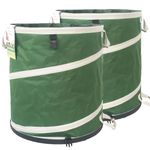 2-Pack 32 Gallon Collapsible Trash Can (19x25 in) Solid Bottom Yard Garden Bags for Pop-Up Trash Can,Recycling Bin,Yard Waste Bag,Debris Bag,RV Camping Waste Bin,Laundry Hamper,Lawn Grass Bag,Leaf Bag