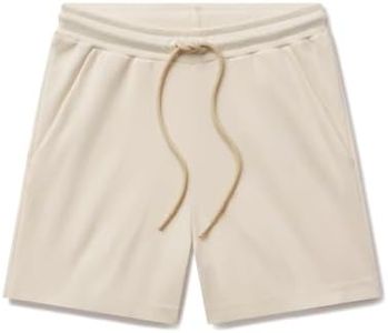 MON CHOU Women’s 100% Organic Peruvian Pima Cotton Shorts – 4" Inseam, Relaxed Fit, Elastic Drawstring Waist – Loungewear (Ivory, Small)