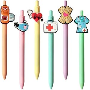 LSLSHY Cute Nurse Pens Funny Nurse Accessories for Work Aesthetic Gel Pen Black Ink Set for Cna Rn Medical Assistant Nursing Student Essentials Nurse Week Gifts Appreciation Gift