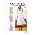 McCall's Patterns McCall's Women's Knee Length Pleated Dress, Sizes 6-14 Sewing Pattern, White