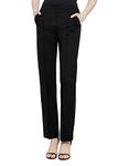 Urban CoCo Women's Yoga Dress Pants Stretchy Casual Slacks Straight Leg Work Pants with Pockets (Black, S)