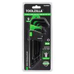 TOOLZILLA Allen Key Set, 9 Piece Hex Key Set for Home Fixing, Craft and DIY, Heat Treated Anti-Slip Allen Key Socket Set Wera Allen Keys in 9 Sizes