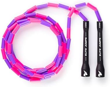BuyJumpRopes Beaded Jump Rope - Segmented Skipping Rope for Kids - Durable Outdoor Beads