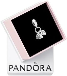 Pandora Baby Bottle and Shoes Dangle Charm - Compatible Moments Bracelets - Jewelry for Women - Made with Sterling Silver, Cubic Zirconia & Enamel - Comes with Gift Box