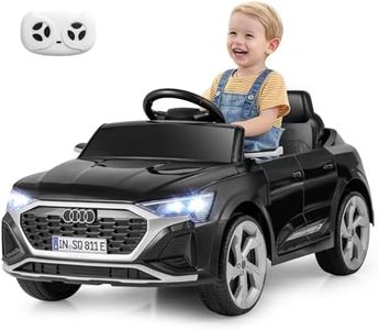 Maxmass 12V Kids Electric Car, Battery Powered Licensed Audi Toy Cars with Remote Control, LED Headlight, Music, Horn, Soft Start, Children Electric Ride on Vehicle for 3+ Years Old Boys Girls (Black)