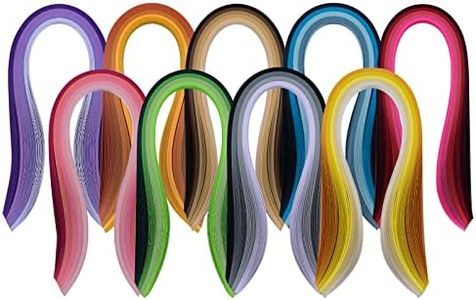 9 Pack 900 Strips Quilling Paper Kit, 5mm x 39cm, 36 Shades of Colors, Quilling Paper, Arts and Craft, Card Design Making, Paper Flower Making