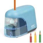 Eagle Battery Operated Electric Pencil Sharpener With Led Light Shining During Sharpening Pencil (Blue)