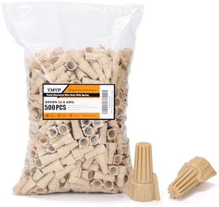 YMYP 500PCS Winged Wire Nut Connector - AWG 22-8 Brown(Tan) - Insulated Insert Twist Electrical Wire Terminal with Spring, Portable Wire Caps for Quick Connection