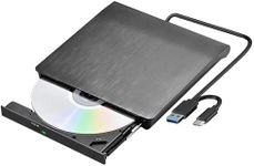 External CD DVD Drive, Portable USB 3.0 Type-C DVD/CD RW Writer Burner Drive High Speed Player Optical DVD Drive External Disk Drive for Laptop PC, Desktop,Mac, IOS, Windows 11/10/8/7 / XP/Vista/Linux