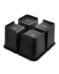 Affogato Bed Risers, 4 Pack 8 Inch Heavy Duty Furniture Risers, Table Leg Extenders, Bed Lifts Fits to Bed, Chair, Desk, Cabinet, Sofa, Couch, Tables, Support up to 5000 Lbs (Black)