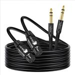 Twozoh XLR Female to 6.35mm (1/4 Inch) Male TRS Cable 3M 2 Pack, Quarter Inch Jack TRS balanced to XLR Microphone Cable (Profesional/HiFi)