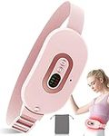 Electric Heating Pad for Cramps-Cordless Menstrual Heating Pad for Period Cramp Relief, USB Cordless Heat Pad with 3 Massage Modes, Wireless Fast Heating Pads for Back Stomach Pain,Belly Wrap Belt for Women and Girl Ideal Gift (Pink)