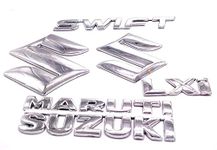 PINZU CAR Monogram Badge Emblem/Logo for Maruti Suzuki Swift LXI Set of 5 PCS