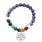 FEELMEM Pet Memorial Gifts No Longer By My Side Forever In My Heart Rainbow Bridge Memorial Beads Bracelet Loss of Pet Gift, Medium, bead +stainless steel