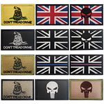 J.CARP 12Pcs British Union Jack Patch Tactical Morale United Kingdom Flag Patches Tactical Patches Hook and Loop Applique for Military Uniform Tactical Bag Jacket Jeans Hat