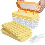 Ice Cube Tray, Ice Cube Tray with Lid and Bin Making 64 pcs Ice Cubes, Easy Release Ice Cube Moulds for Freezer, Whiskey, Cocktail and Drink