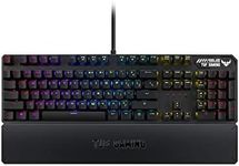 ASUS TUF Gaming K3 Mechanical Gaming Keyboard - Blue Clicky Switches, Aluminium-Alloy Top Cover, USB 2.0 Passthrough, Wrist Rest, 8 Programmable Macro Keys, Aura Sync RGB Lighting