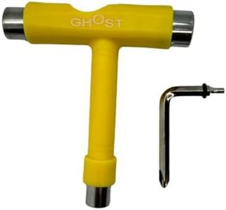 GHOST BOARDS Skate Tool All-In-One - Multi-Function Roller Skate Tool With T-Handle, Allen Key & Screwdriver for Easy Adjustments - Skate Key Fits Any Pocket- Skates Tools You’ll Always Carry - Yellow