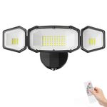 FLITI 50W LED Flood Light, 5000LM Dusk to Dawn Exterior Light Fixture, 5000K Photocell Outdoor Flood Lights with Remote Control, 3 Adjustable Heads, IP65 Waterproof LED Security Light for Yard, Garage