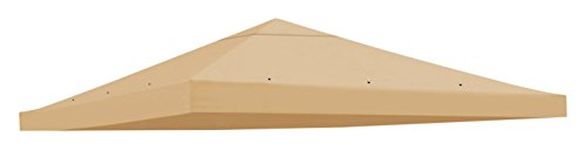 BenefitUSA Replacement Gazebo Canopy Top Patio Pavilion Cover Sunshade Polyester Single Tier, Beige