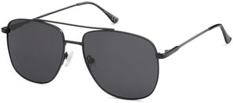 SOJOS Polarized Aviator Sunglasses Womens Men Trendy Designer Shades SJ1218,Black/Grey