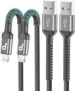 iPhone Charger 6FT, 2Pack Lightning Cable Fast iPhone Charging Cord 6 Foot, Nylon Braided Apple USB Cable Compatible with iPhone 13/12/11 Pro Max/XS MAX/XR/XS/X/8/7/Plus/6S/6/SE/5S/iPad （Grey）