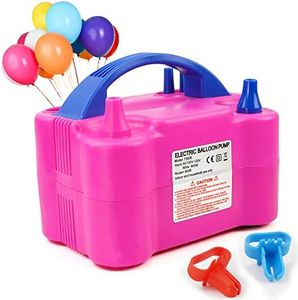 Electric Air Balloon Pump, Portable Dual Nozzle Electric Balloon Inflator for Party Decoration, 110V 600W Balloon Blower Pump Inflation (Rose Red)
