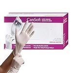 Cansoft Latex Gloves Powder Free Medium (Pack of 1) - Lightweight, Soft and Comfortable - Ideal for Color Slides, Pictures, Coins, Jewelry - Easy to Dispose