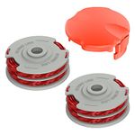 FUSHUI 2 Pack Strimmer Spool and FLY060 Spool Cover,Replace of FLY021 Spool Compatible with Flymo Contour Mini/Multi Trim Grass Trimmer