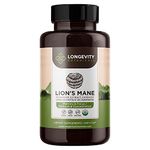 Organic Lions Mane Mushroom Capsules - Ultra Concentrated Lions Mane Mushroom Supplement - Promotes Mental Clarity, Focus and Memory - 100% Fruiting Body - 240 Count - Longevity Botanicals