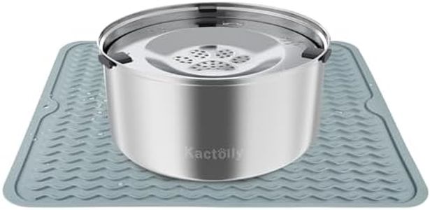 Kactoily 3L Large Capacity Stinless Steel Dog Water Bowl and Waterproof Silicone Dog Food Tray, Slow Down Drinking Pet Water Bowl