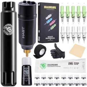 Dragonhawk Tattoo Kit S12 Rotary Tattoo Pen Machine Wireless Battery Tattoo cartridge Needles Tattoo Ink Complete Tattoo Machine Kit for Tattoo Beginners