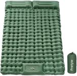 Pretyw Double Sleeping Pad for Camping, Ultralight Camping Mattress with Pillow, Built-in Foot Pump, Thick Self-Inflatable 2-Person Portable Camping Mat for Backpacking Hiking Car Traveling Beach Tent