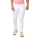 Spykar Men White Cotton Stretch Regular Fit Narrow Length Jeans (Rover)