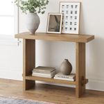 Nathan James Virgo Farmhouse Console Table, Open Storage 2-Tier Behind The Sofa Table, Entryway Accent Table in Wire-Brushed Wood Finish, Light Brown