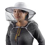 HunterBee Beekeeper Bee Beekeeping Veil Hat Net Vest Mosquito Bug Midge Mosquito Head Netting Hats Face Shield Fishing Cap White