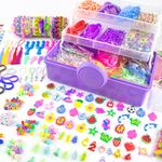 Uolifrem 16000+ Loom Bracelet Kit, 30 Colors Elastic Rubber Band Bracelet Making Set with 3 Layer Container, Rubber Band Bracelet Making Kit with 45 Charms, Best Gift for Girls Boys Birthday Christmas