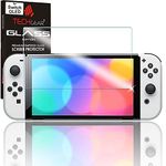 TECHGEAR Switch OLED 7" GLASS Edition, Genuine Tempered Glass Screen Protector [2.5D Edge] [9H Hardness] [Crystal Clarity] [Scratch-Resistant] [No-Bubble] Compatible for Nintendo Switch OLED 2021