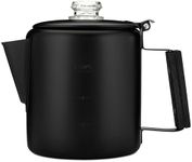 COLETTI Black Bozeman Percolator Coffee Pot — Camping Coffee Pot, Coffee Percolator – America’s Sleekest Percolator – Pure Stainless Steel, NO Aluminum or Plastic