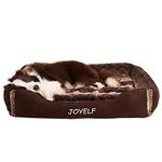 JOYELF Large Dog Bed with Washable Removable Cover, Rectangle Soft Calming Cat Bed & Sofa, Plush Warming Pet Bed Furniture for Dogs & Cats with Squeaker Toys as Gift