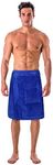 Turkish Cotton Terry Velour Adjustable Body Wrap Towel for Men (Royal Blue, One Size)