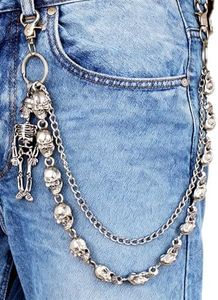 ARZASGO Heavy Duty Punk Chains for Pants, Multi-layer Gothic Hip Hop Accessories with Durable Clasps, Unisex Metal Belt Chain for Wallet, Keys & Streetwear Fashion