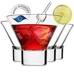 CRYSTALIA Premium Quality Stemless Martini Glasses Set of 4 100% Lead Free Multi-Purpose Glass Dessert Cups Majito Margarita Glasses Stemless Cocktail Glasses Ice Cream Cups Espresso Martini Glasses