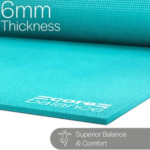 Core Balance Yoga Mat 6mm – Teal Non-Slip Exercise Mat