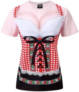 Funny World Oktoberfest Shirt Women, Red, XX-Large