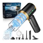 Cordless Car Handheld Vacuum: Car Vacuum Cleaner with 𝟏𝟔𝟎𝟎𝟎𝐏𝐚 Ultra-Strong Suction, 𝐁𝐫𝐮𝐬𝐡𝐥𝐞𝐬𝐬 𝐌𝐨𝐭𝐨𝐫 & HEPA Filter - Lightweight Design for Drivers and Office Workers - Ashen